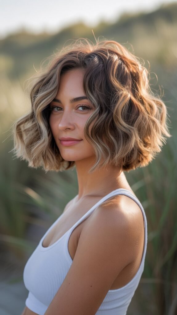 6. Wavy Shaggy Choppy Bob