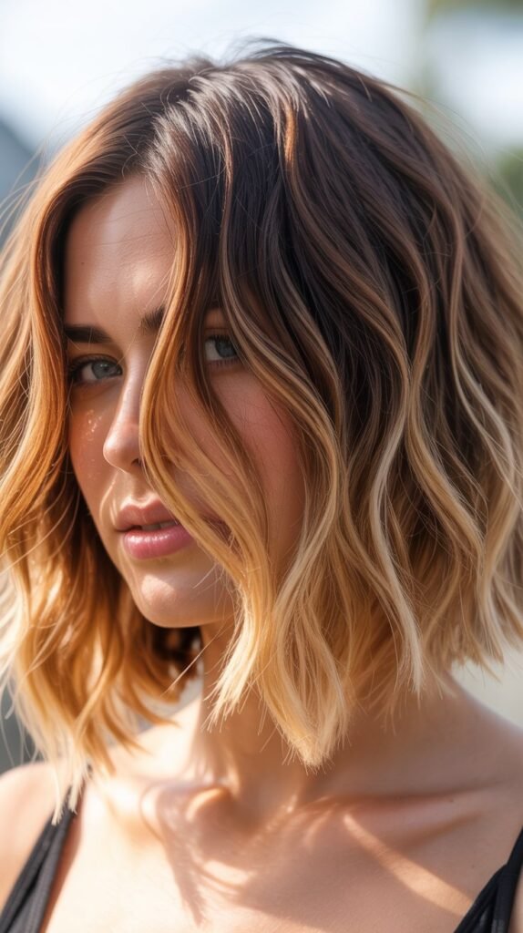 19. Choppy Bob with Ombre Effect