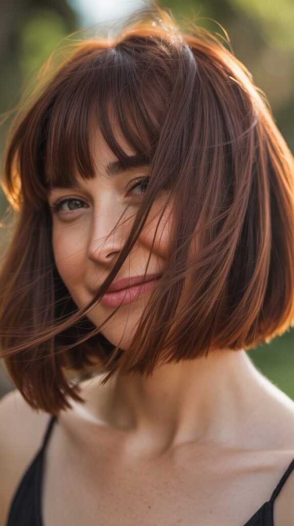 24. Choppy Bob with Peek-a-Boo Bangs