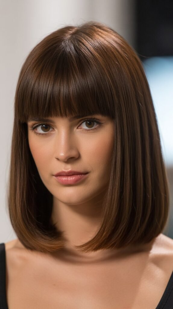 Long Bob with Blunt Bangs