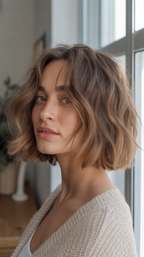 27. Choppy Bob with Low-Maintenance Styling