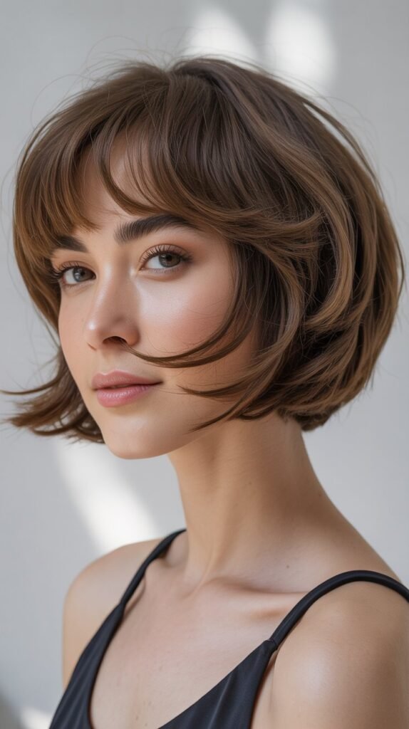 Choppy Bob with Arched Bangs