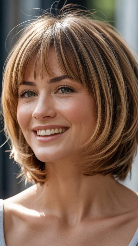  Layered Bob with Bangs