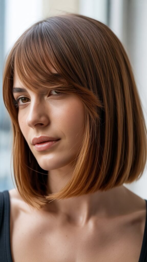 8. Long Bob with Side Bangs