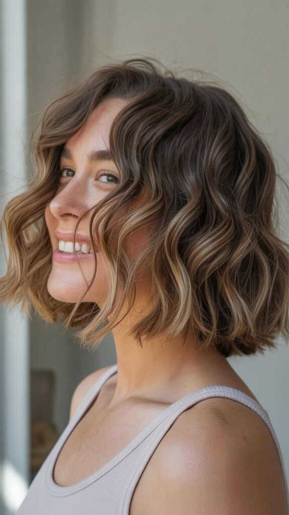 8. Wavy Choppy Bob