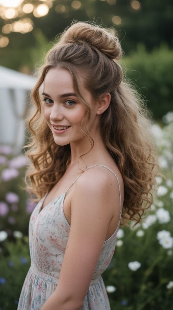 13. Half-Up Twisted Bun