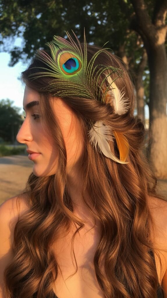 26. Half-Up with Feather Extensions