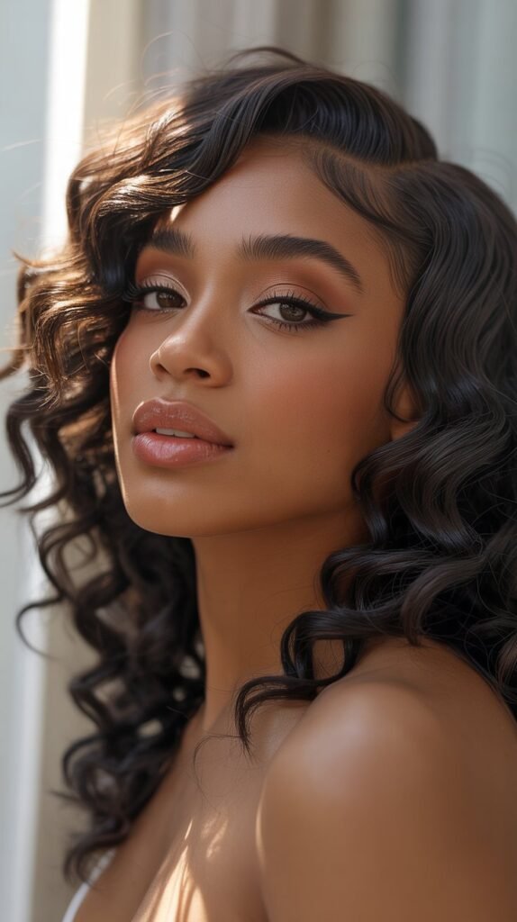 24. Side Part with Curls