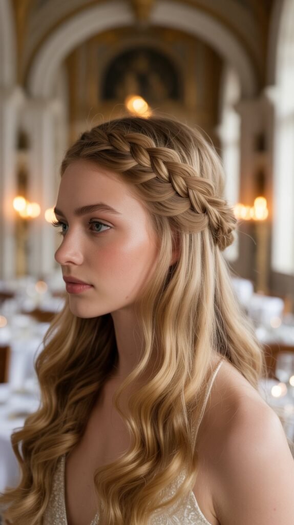 20. Crown Braid Half-Up