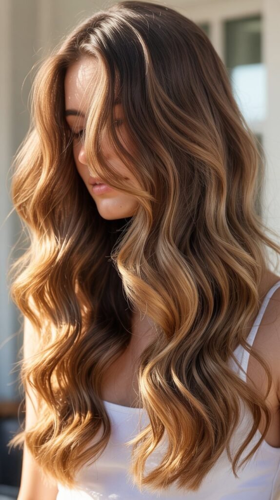 3. Milk Chocolate Balayage with Honey Blonde Accents
