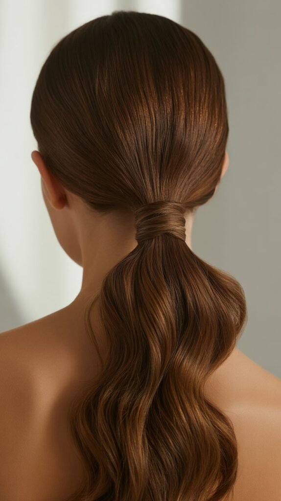 32. Half-Up with Wrapped Ponytail Base