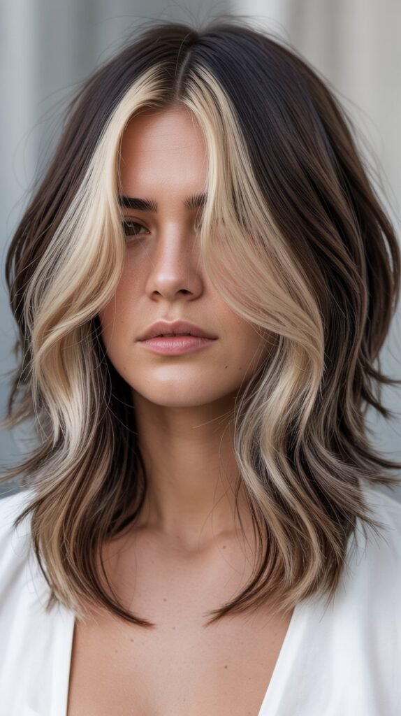 22. Dark Roots Choppy Lob