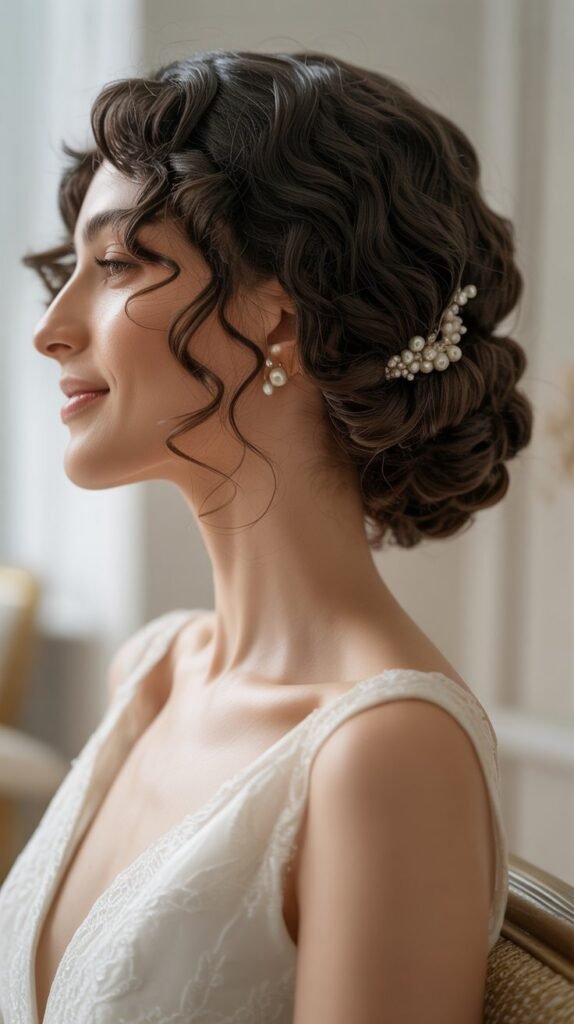 1. Classic Curly Low Bun