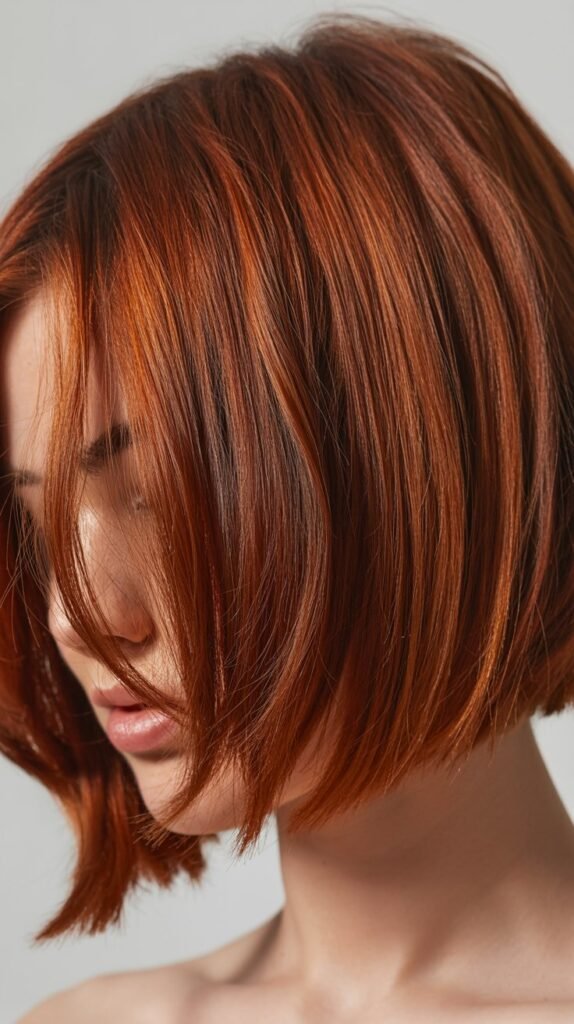 27. Auburn Choppy Bob Balayage