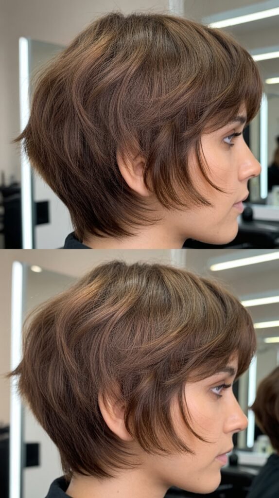 33. Shaggy Choppy Bob with Graduated Layers