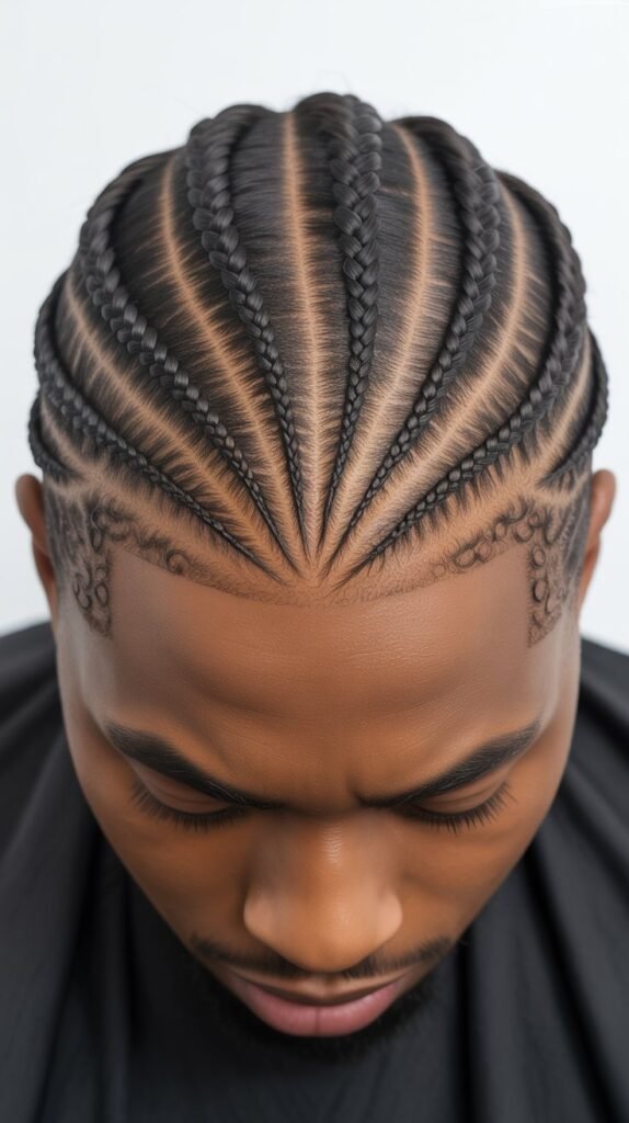 30. Low Taper Fade with Braided Top