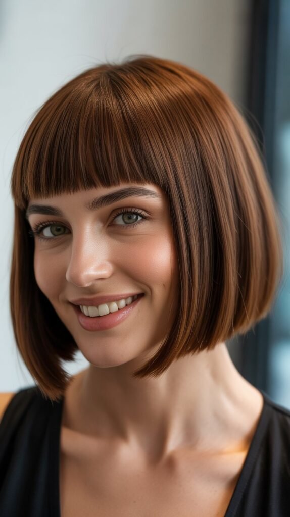 Sleek Bob with Bangs