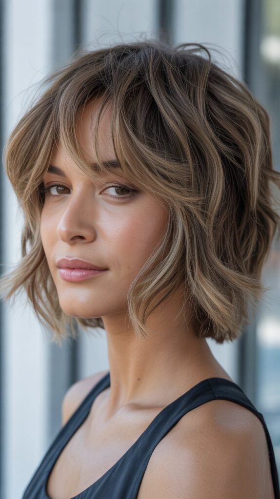 18. Choppy Lob with Bangs