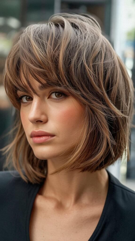 23. Choppy Bob with Choppy Crown and Wispy Bangs