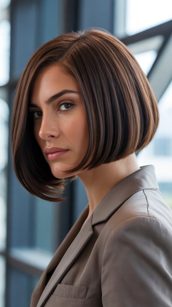 22. Long Bob with Deep Side Part