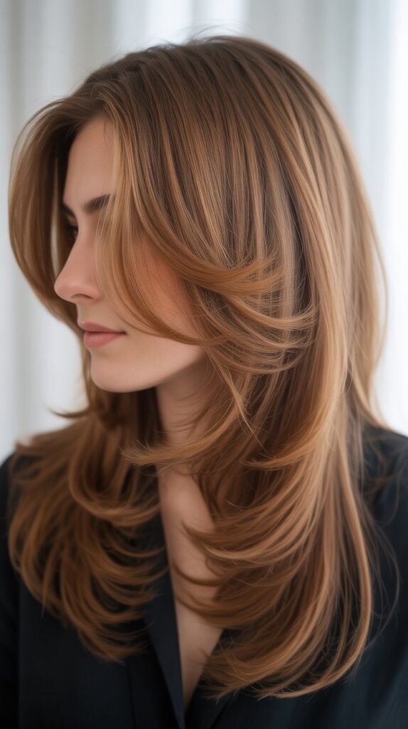 9. Long Layers Starting at Shoulders