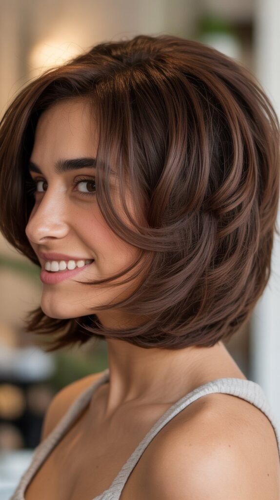 13. Choppy Bob with Eye-Grazing Bangs