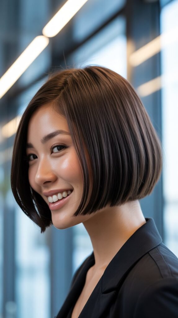 24. Textured Long Bob with Choppy Micro Bangs