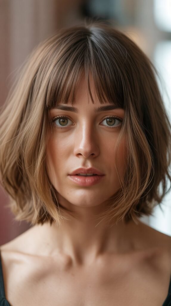 10. Choppy Bob with Curtain Bangs