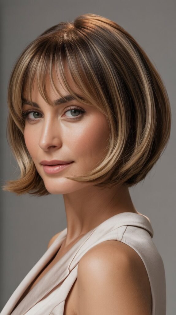 22. Choppy Bob with Tapered Bangs