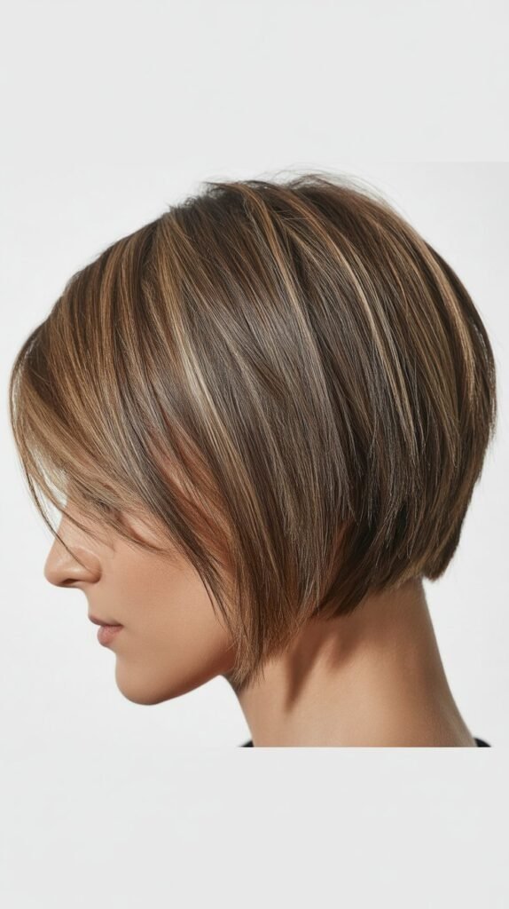 2. Angled Choppy Bob with Shorter Back