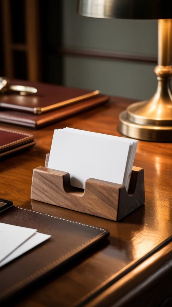 17. Wooden Business Card Holders