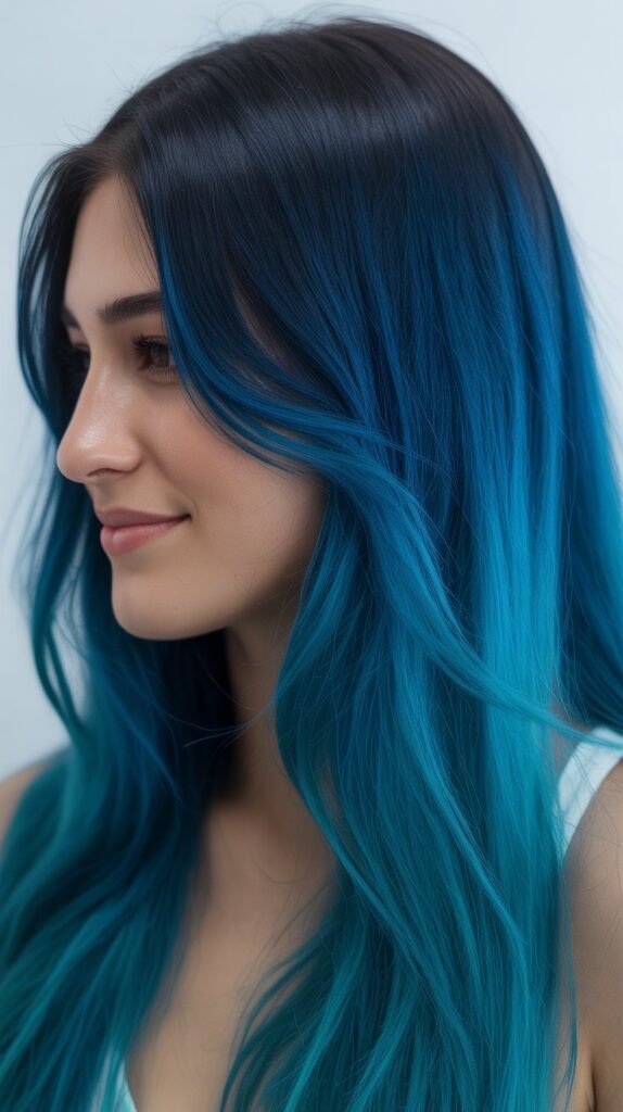4. Ocean Depth Dark Blue to Aqua Ombre