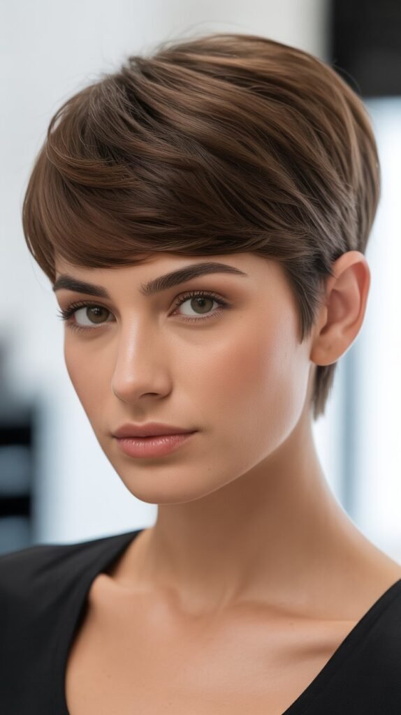 1. Classic Tapered Pixie with Side Part