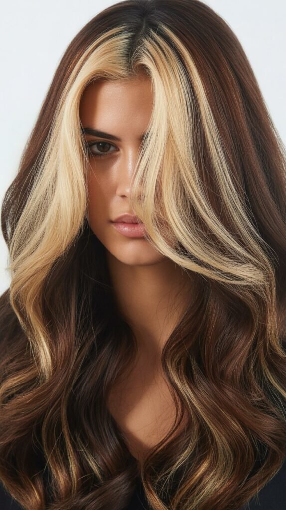 14. Long Hair with Money Pieces