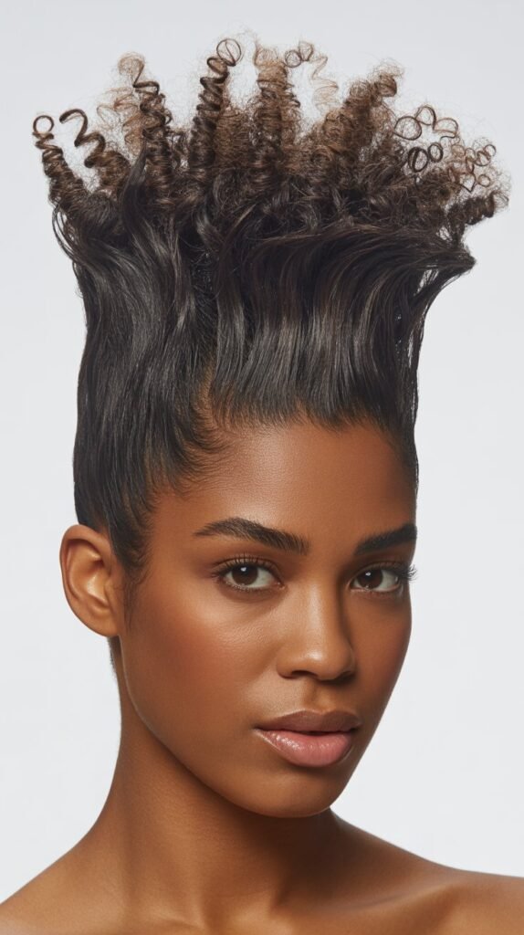 15. Defined Curly Frohawk