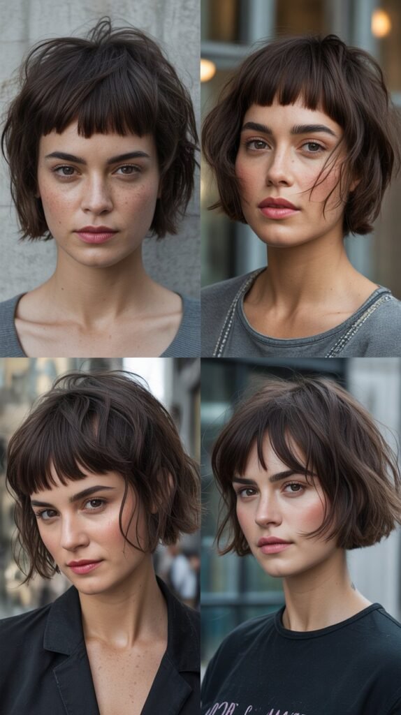 Messy Bob with Choppy Micro Bangs