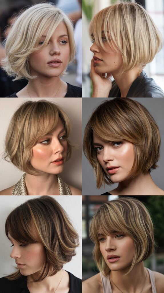 12. Bob with Side-Swept Bangs