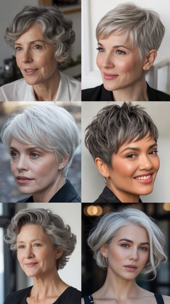 Silver/Gray Pixie Cut