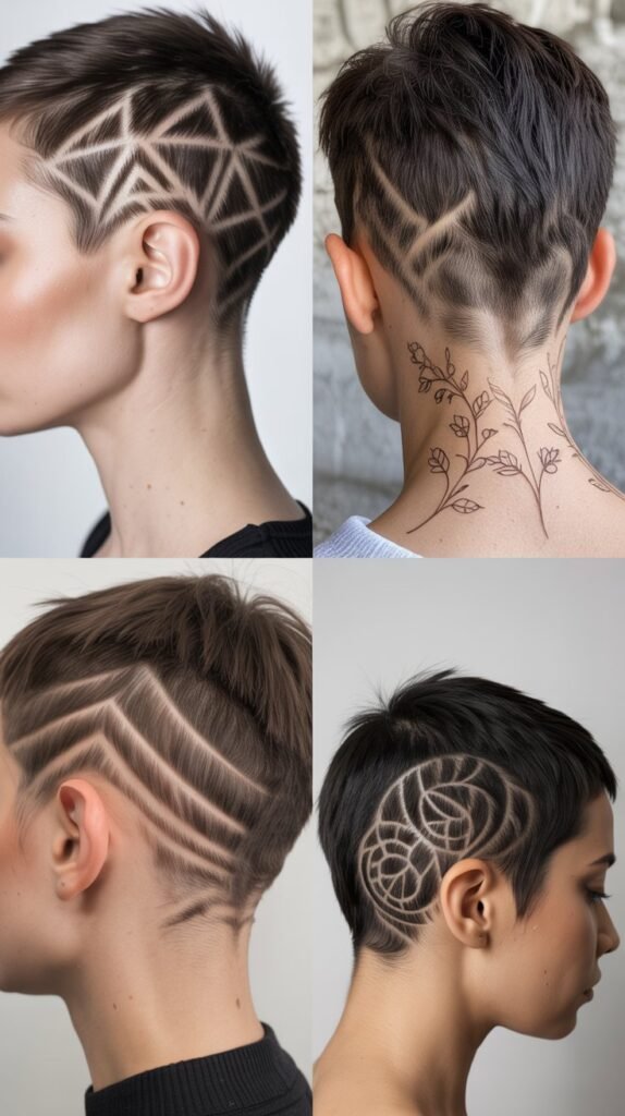 23. Pixie with Shaved Designs