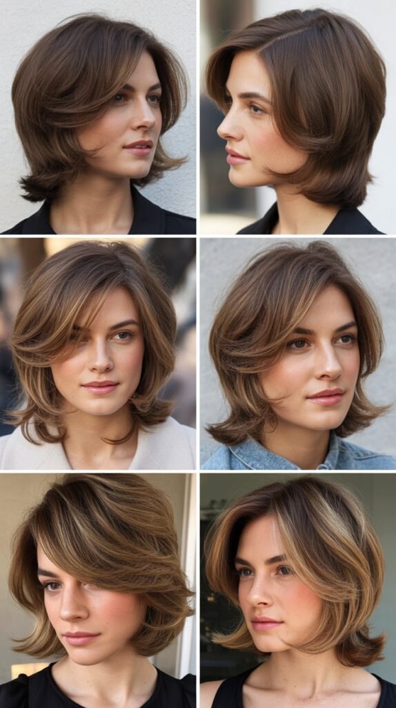  Layered Lob with Swoopy Side Bangs