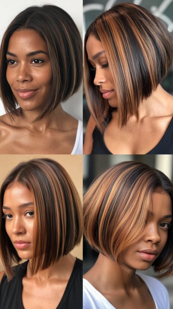23. Angled Bob with Highlights