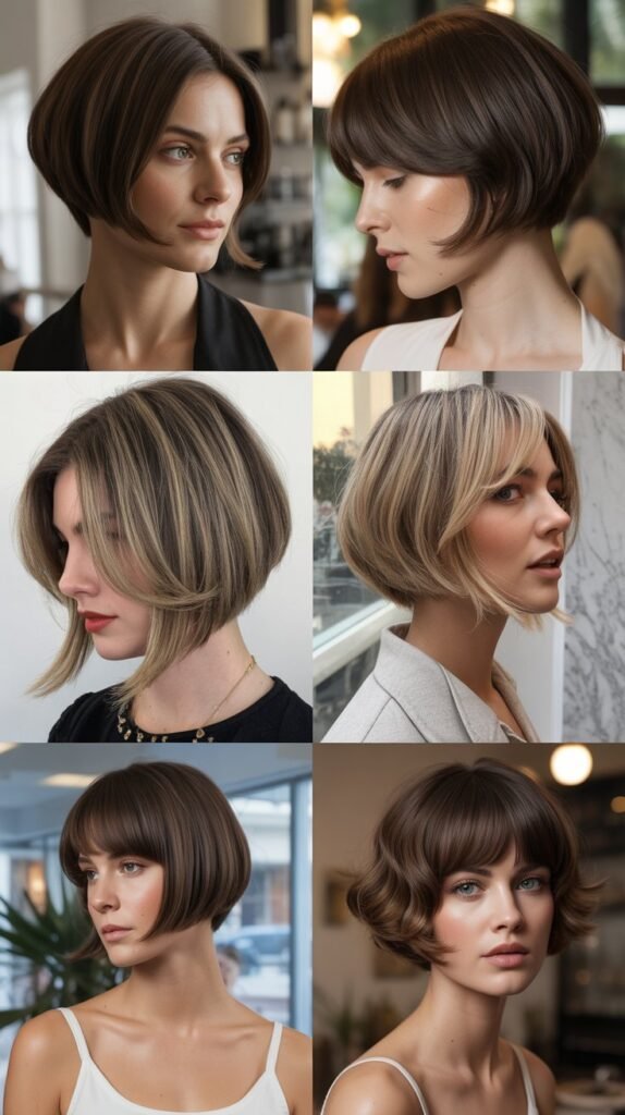 Asymmetrical Bob with Side-Swept Bangs
