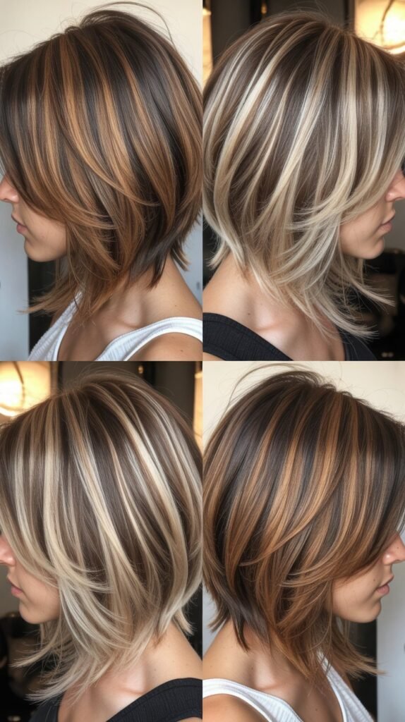 26. Layered Bob with Balayage