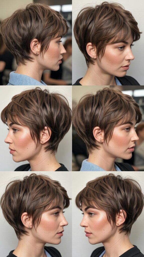 10. Layered Pixie With Piecey Bangs