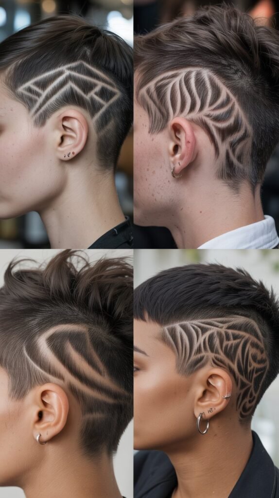 28. Pixie with Shaved Designs