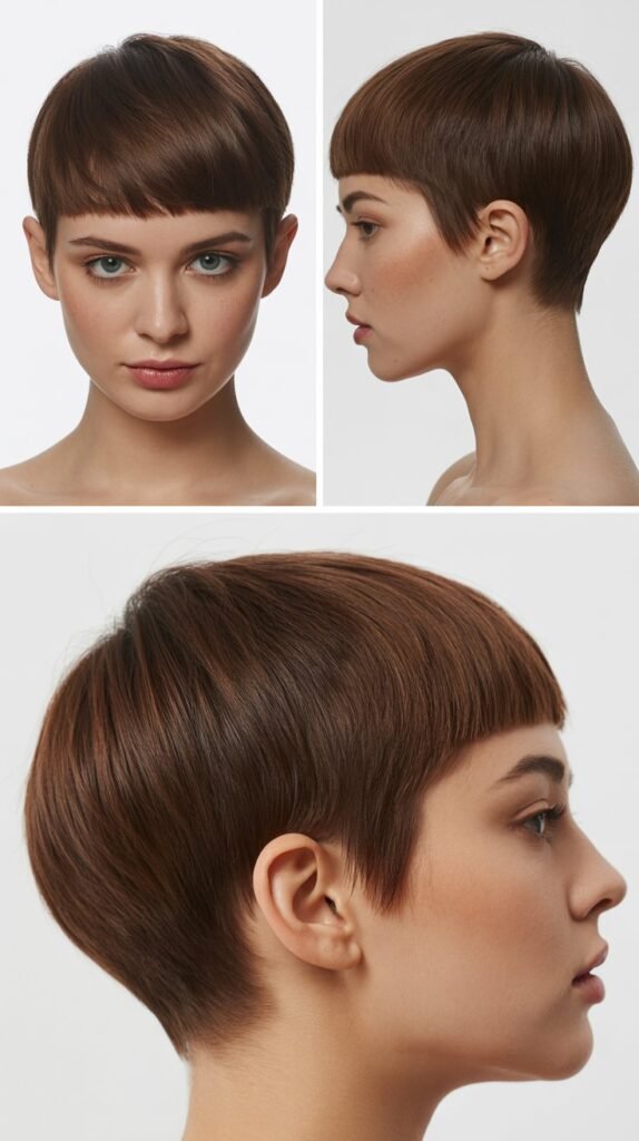 7. The Bowl-Cut Inspired Modern Pixie