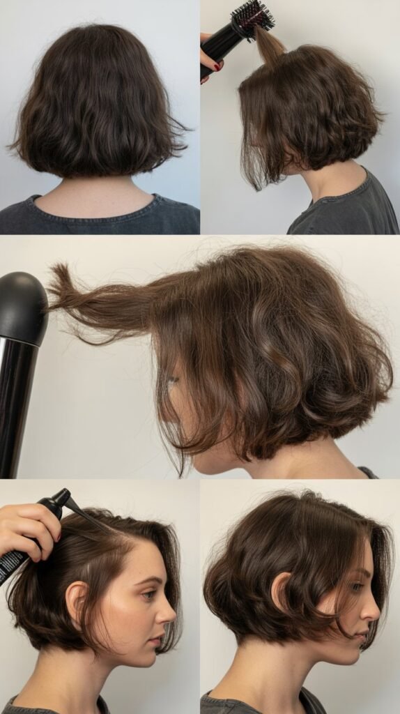 Piecey Textured Bob with Root Lift