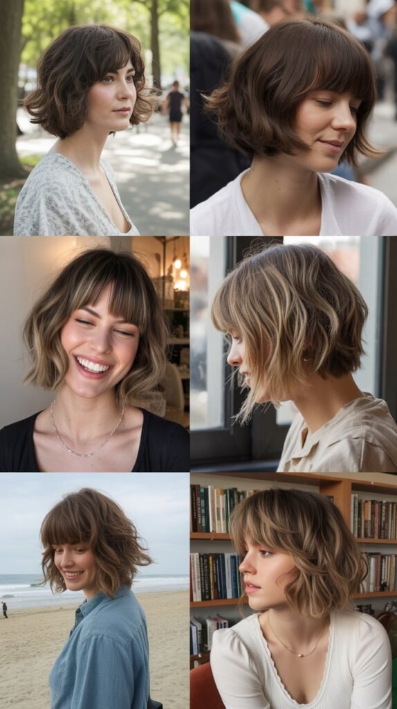 Textured Bob with Swoopy Bangs