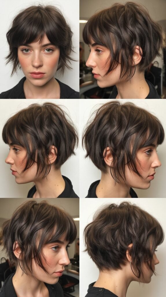 Shattered Bob with Textured Bangs