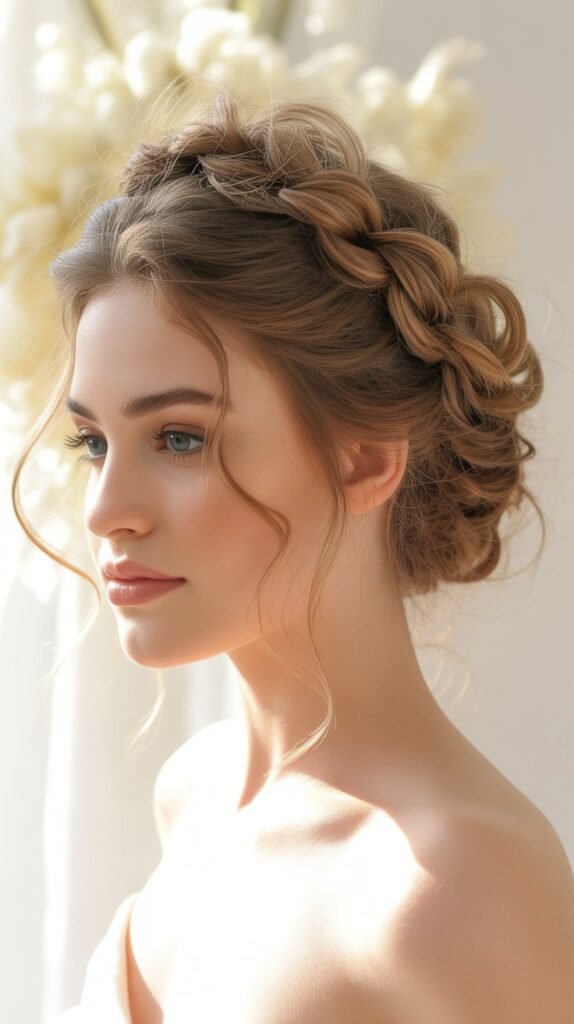 14. Sock Bun with Curly Hair